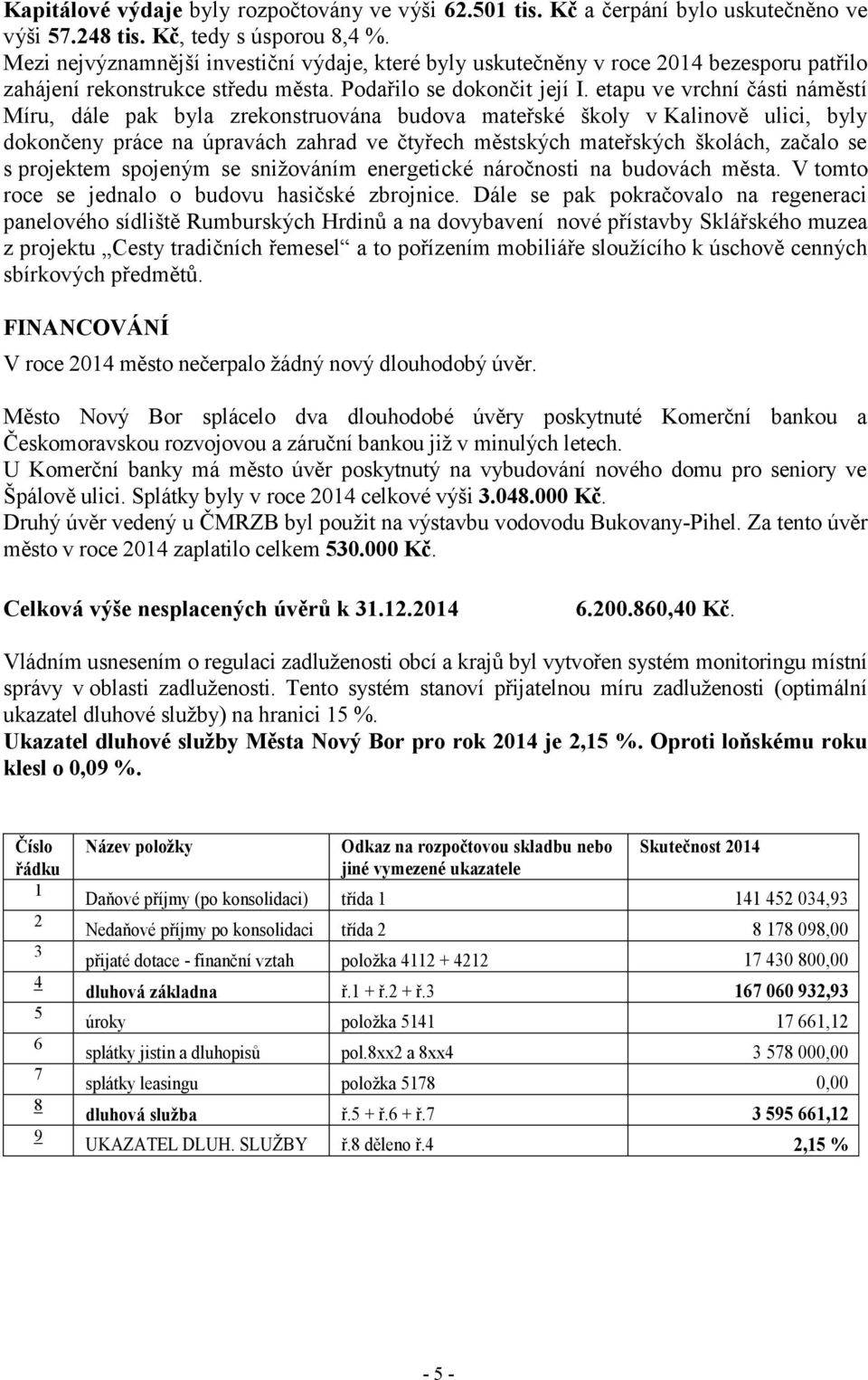 etapu ve vrchní části náměstí Míru, dále pak byla zrekonstruována budova mateřské školy v Kalinově ulici, byly dokončeny práce na úpravách zahrad ve čtyřech městských mateřských školách, začalo se s