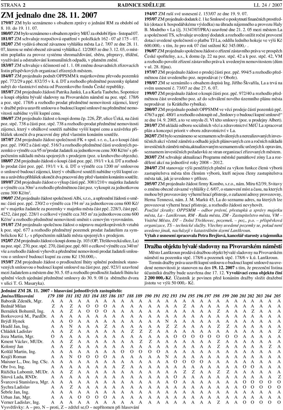 7/07 ze dne 28. 11. 07, kterou se mění obecně závazná vyhláška č. 12/