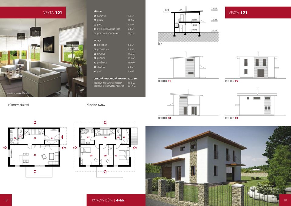 POKOJ 09 POKOJ 10 LOŽNICE 11 ŠATNA 12 WC 8,5 M 2 7,5 M 2 14,0 M 2 10,1 M 2 11,9 M 2 4,3 M 2 1,8 M 2