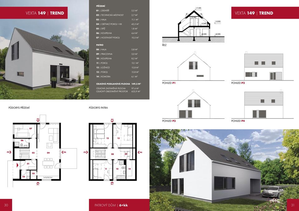 2 ±0,000 ±0,000 PATRO 08 HALA 5,8 M 2 09 PRACOVNA 5,0 M 2 10 KOUPELNA 8,2 M 2 11 POKOJ 13,1 M 2 12 LOŽNICE 15,8 M 2