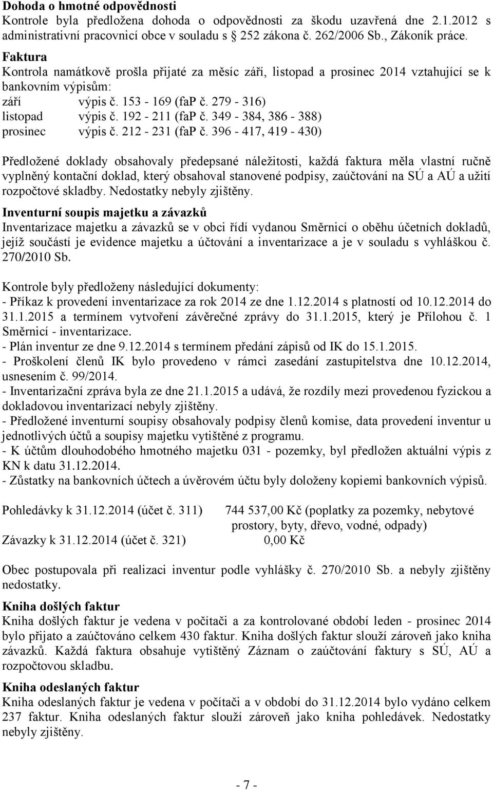 349-384, 386-388) prosinec výpis č. 212-231 (fap č.