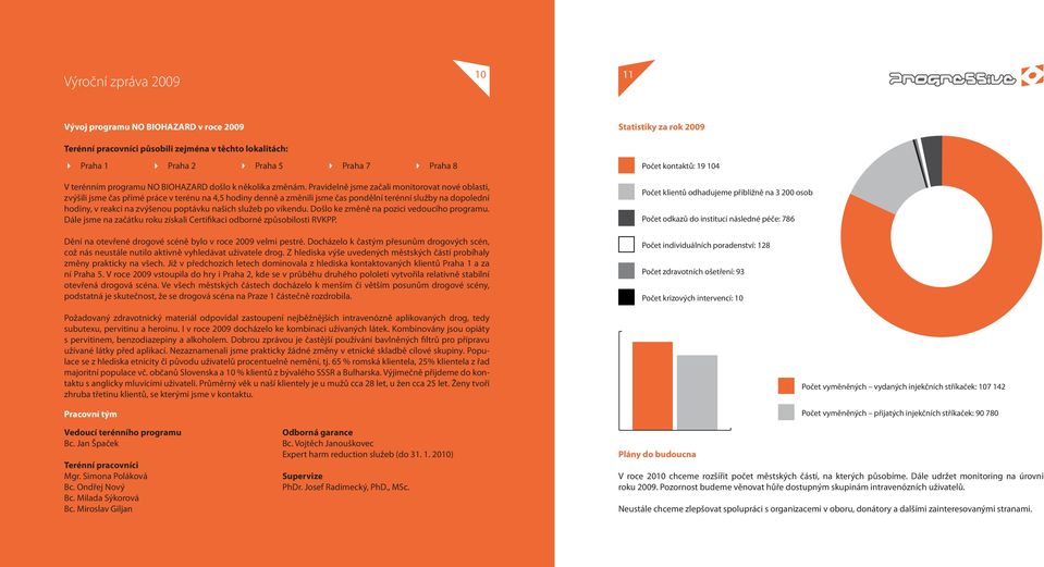 Pravidelně jsme začali monitorovat nové oblasti, zvýšili jsme čas přímé práce v terénu na 4,5 hodiny denně a změnili jsme čas pondělní terénní služby na dopolední hodiny, v reakci na zvýšenou