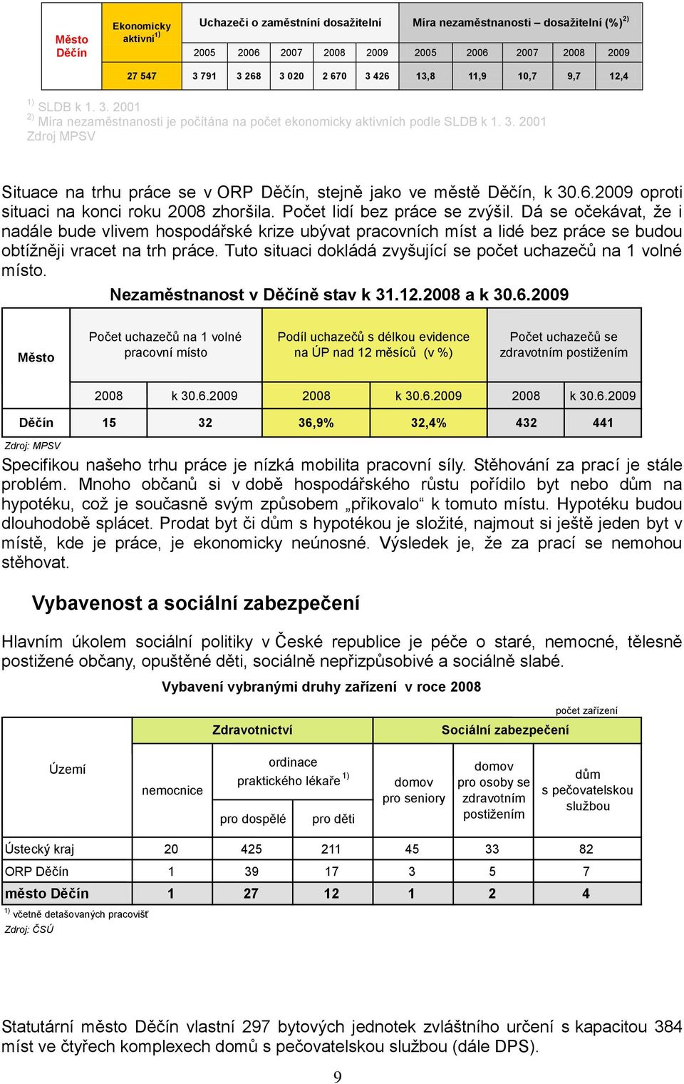 6.2009 oproti situaci na konci roku 2008 zhoršila. Počet lidí bez práce se zvýšil.