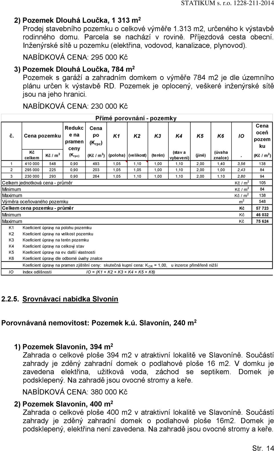 NABÍDKOVÁ CENA: 295 000 Kč 3) Pzemek Dluhá Lučka, 784 m 2 Pzemek s garáží a zahradním dmkem výměře 784 m2 je dle územníh plánu určen k výstavbě RD.