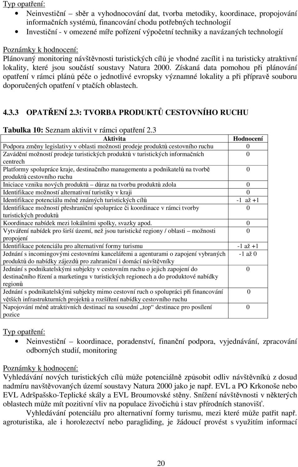 soustavy Natura 2. Získaná data pomohou při plánování opatření v rámci plánů péče o jednotlivé evropsky významné lokality a při přípravě souboru doporučených opatření v ptačích oblastech. 4.3.