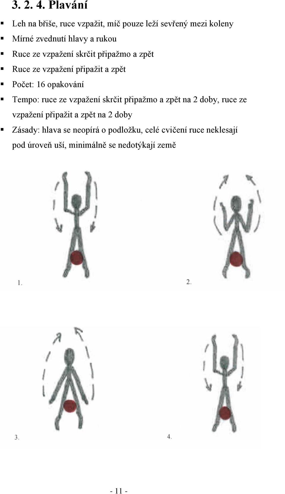 ze vzpaţení skrčit připaţmo a zpět Ruce ze vzpaţení připaţit a zpět Počet: 16 opakování Tempo: ruce ze