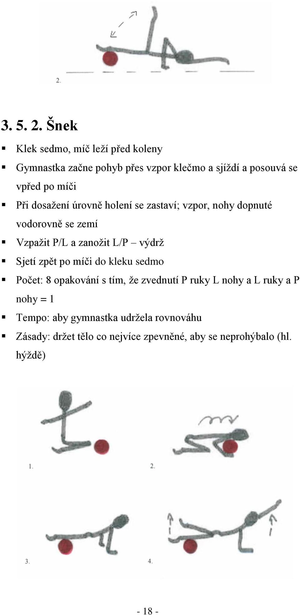 Při dosaţení úrovně holení se zastaví; vzpor, nohy dopnuté vodorovně se zemí Vzpaţit P/L a zanoţit L/P výdrţ