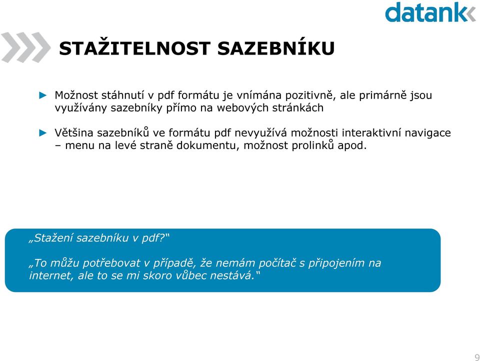 interaktivní navigace menu na levé straně dokumentu, možnost prolinků apod. Stažení sazebníku v pdf?