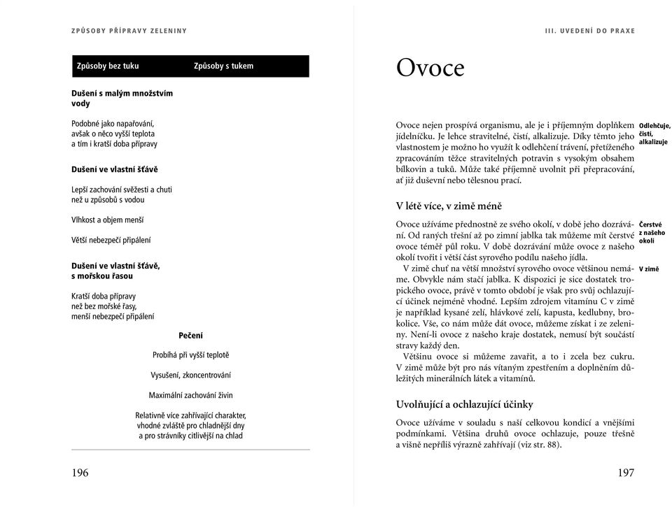 zachování svûïesti a chuti neï u zpûsobû s vodou Vlhkost a objem men í Vût í nebezpeãí pfiipálení Du ení ve vlastní Èávû, s mofiskou fiasou Krat í doba pfiípravy neï bez mofiské fiasy, men í