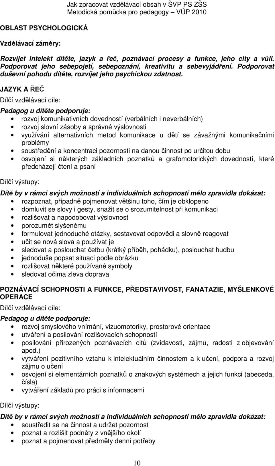 JAZYK A ŘEČ Dílčí vzdělávací cíle: Pedagog u dítěte podporuje: rozvoj komunikativních dovedností (verbálních i neverbálních) rozvoj slovní zásoby a správné výslovnosti využívání alternativních metod