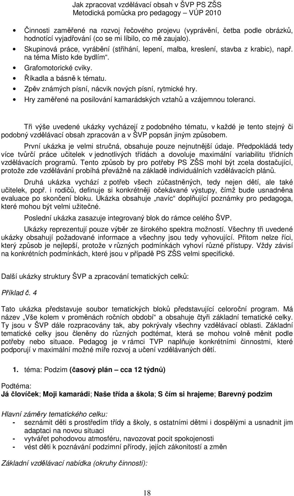 Zpěv známých písní, nácvik nových písní, rytmické hry. Hry zaměřené na posilování kamarádských vztahů a vzájemnou toleranci.