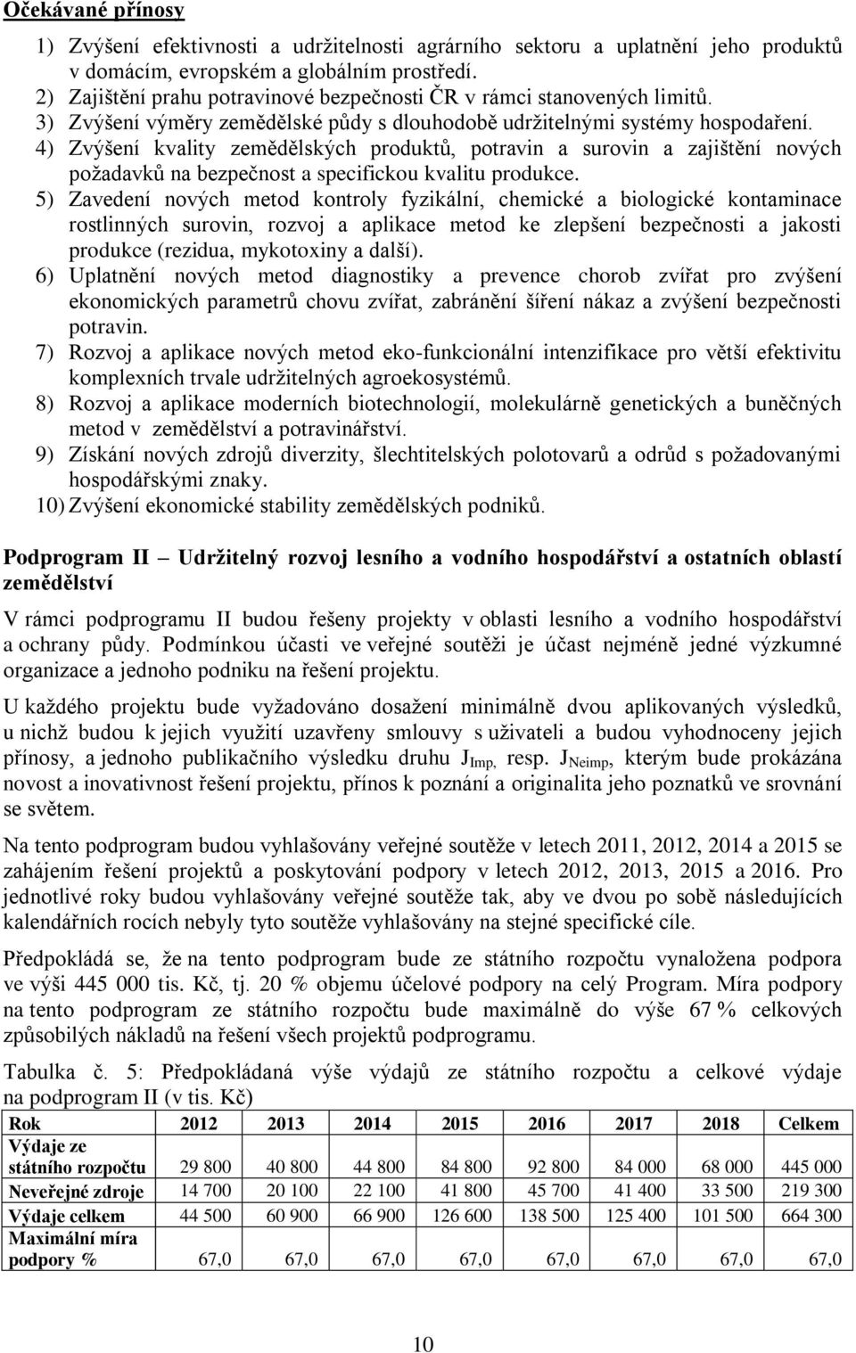 4) Zvýšení kvality zemědělských produktů, potravin a surovin a zajištění nových požadavků na bezpečnost a specifickou kvalitu produkce.