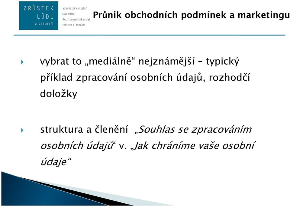 osobních údajů, rozhodčí doložky struktura a členění