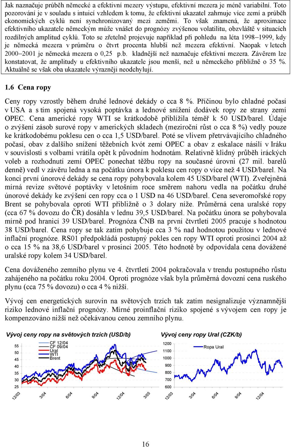 To však znamená, že aproximace efektivního ukazatele německým může vnášet do prognózy zvýšenou volatilitu, obzvláště v situacích rozdílných amplitud cyklů.