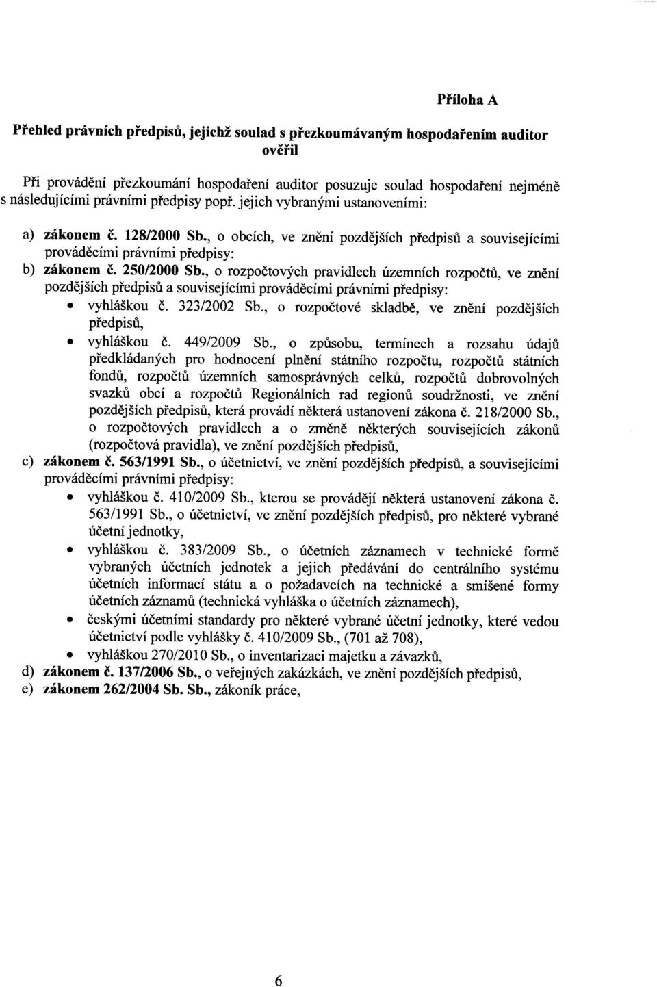 , o rozpoetovych pravidlech uzemnich rozpoctu, ve zneni pozdejsich predpisu a souvisejicimi provadecimi pravnimi predpisy: vyhlagkou c. 323/2002 Sb.