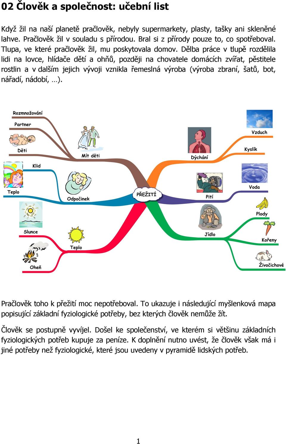 Dělba práce v tlupě rozdělila lidi na lovce, hlídače dětí a ohňů, později na chovatele domácích zvířat, pěstitele rostlin a v dalším jejich vývoji vznikla řemeslná výroba (výroba zbraní, šatů, bot,