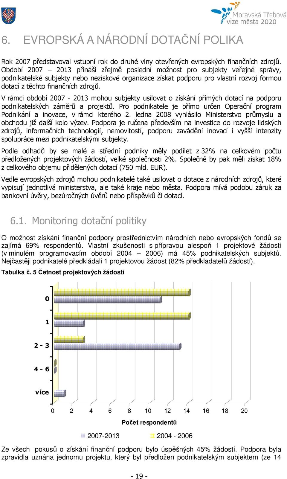 zdrojů. V rámci období 2007-2013 mohou subjekty usilovat o získání přímých dotací na podporu podnikatelských záměrů a projektů.