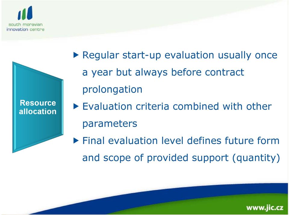 combined with other parameters Final evaluation level