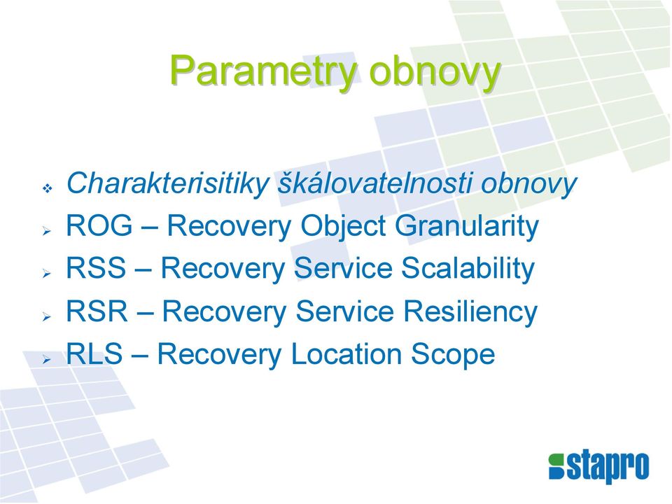 Granularity RSS Recovery Service Scalability