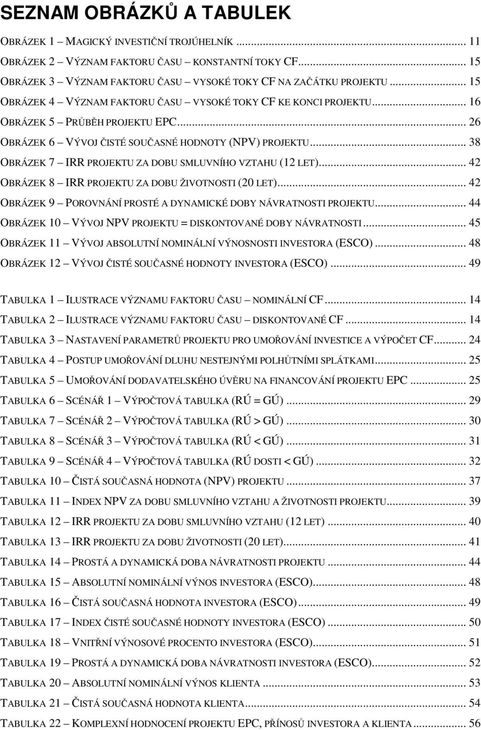 .. 38 OBRÁZEK 7 IRR PROJEKTU ZA DOBU SMLUVNÍHO VZTAHU (12 LET)... 42 OBRÁZEK 8 IRR PROJEKTU ZA DOBU ŽIVOTNOSTI (20 LET)... 42 OBRÁZEK 9 POROVNÁNÍ PROSTÉ A DYNAMICKÉ DOBY NÁVRATNOSTI PROJEKTU.