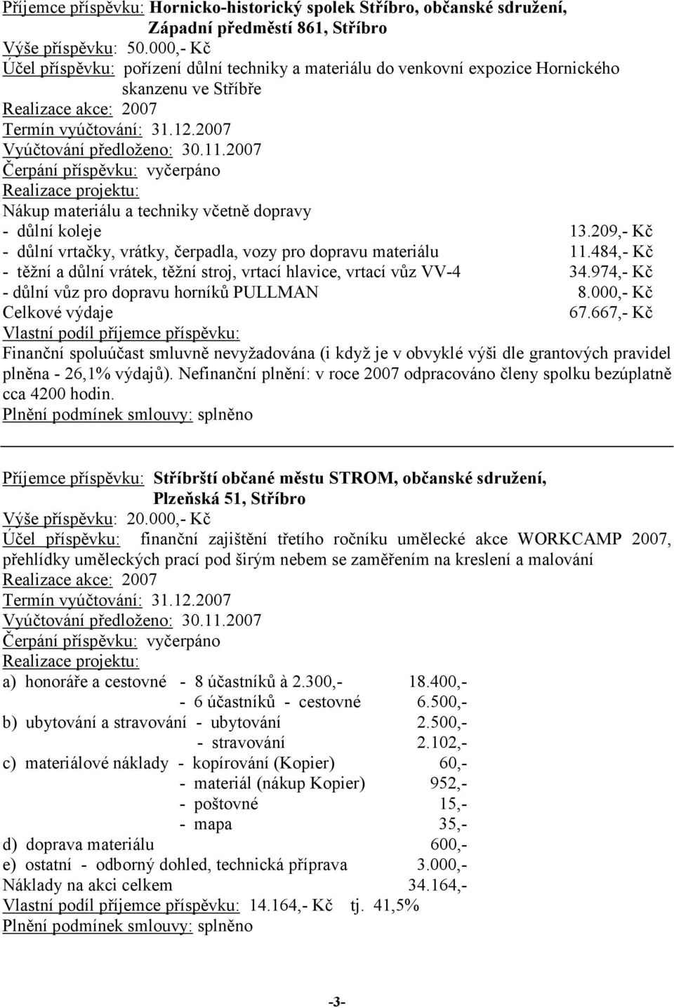 209,- Kč - důlní vrtačky, vrátky, čerpadla, vozy pro dopravu materiálu 11.484,- Kč - těžní a důlní vrátek, těžní stroj, vrtací hlavice, vrtací vůz VV-4 34.