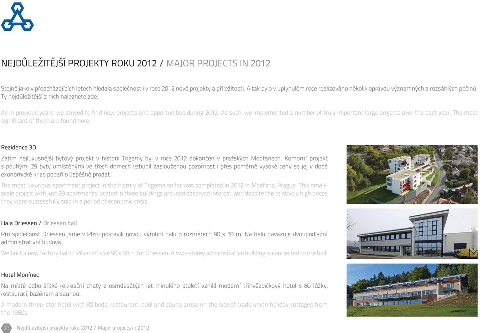 As in previous years, we strived to find new projects and opportunities during 2012. As such, we implemented a number of truly important large projects over the past year.