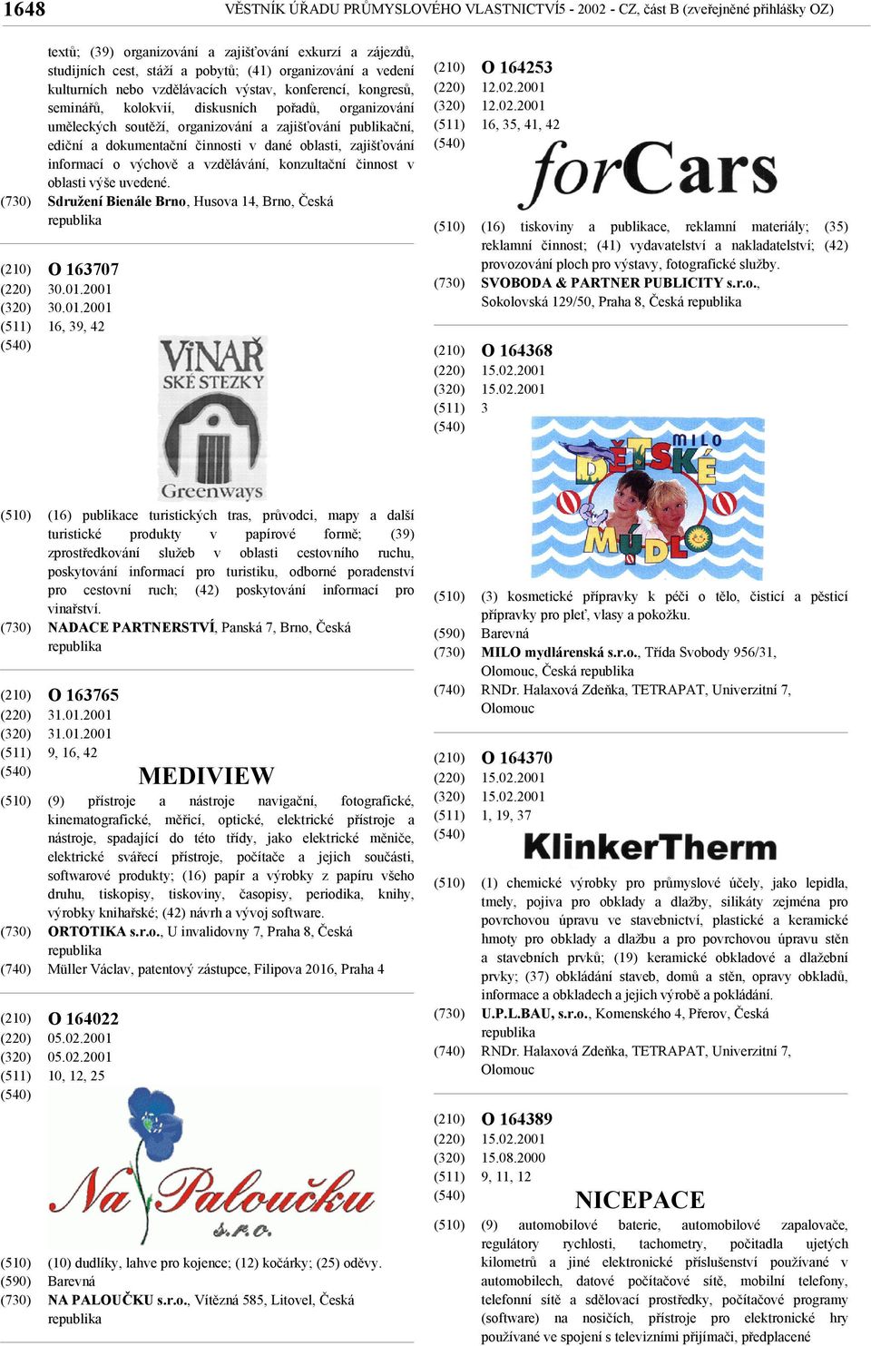 dokumentační činnosti v dané oblasti, zajišťování informací o výchově a vzdělávání, konzultační činnost v oblasti výše uvedené. Sdružení Bienále Brno, Husova 14, Brno, Česká O 163707 30.01.