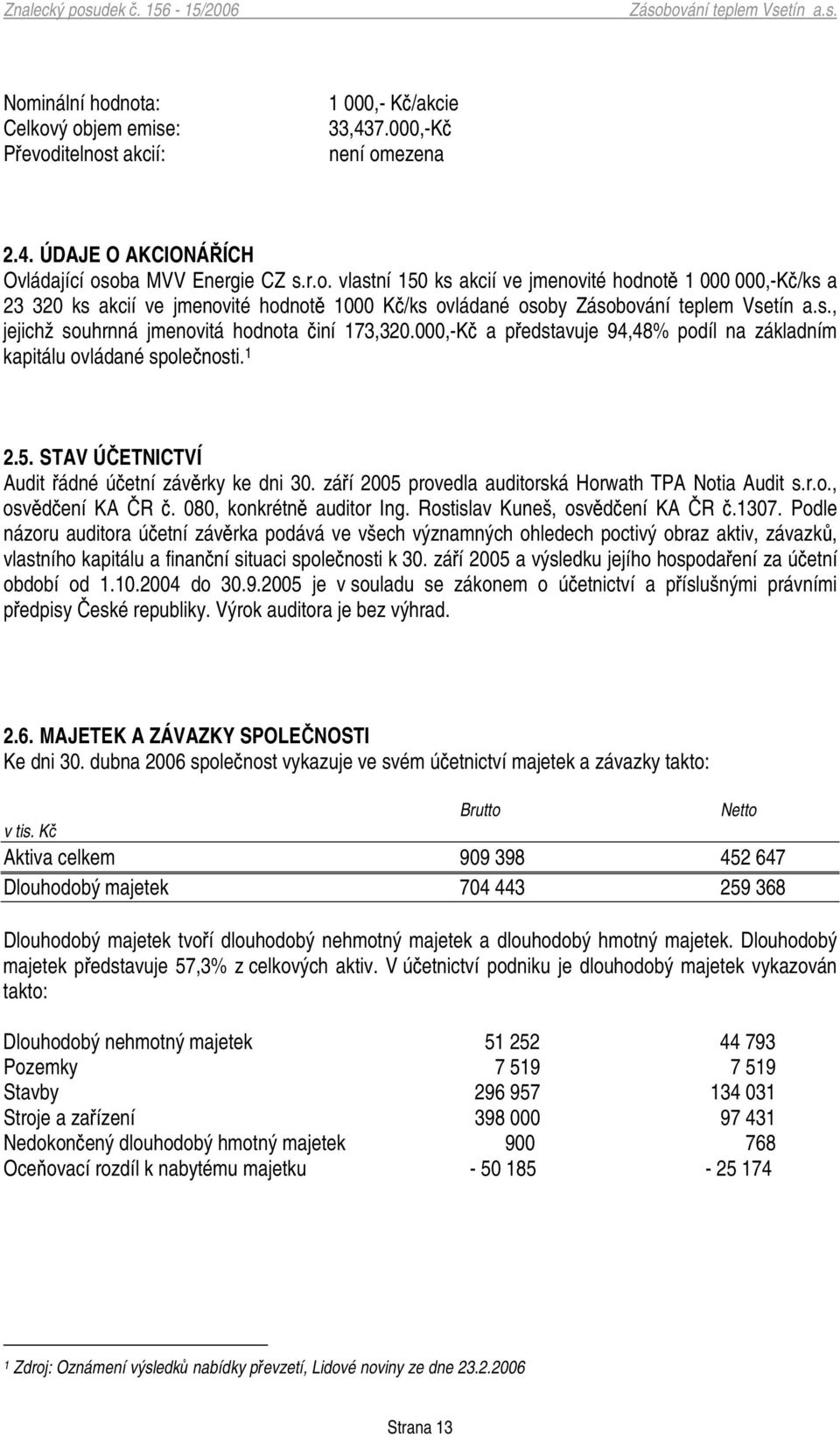 080, konkrétn auditor Ing. Rostislav Kuneš, osvdení KA R.1307.