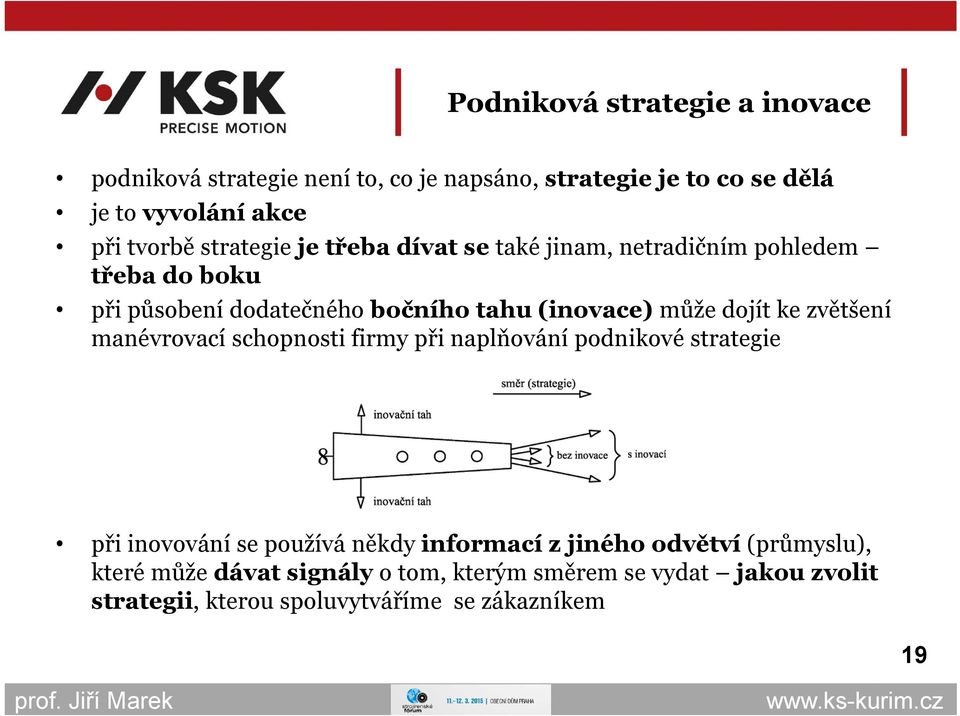 dojít ke zvětšení manévrovací schopnosti firmy při naplňování podnikové strategie při inovování se používá někdy informací z jiného