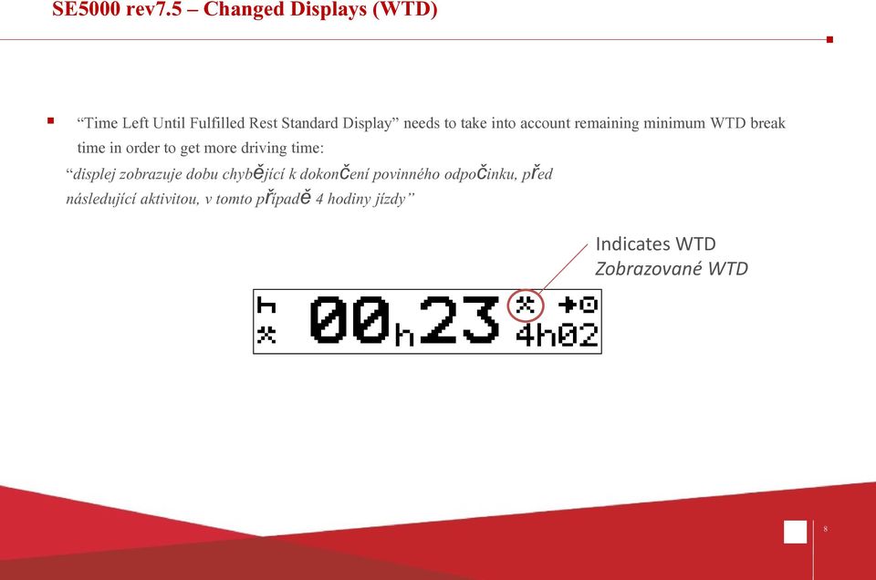 take into account remaining minimum WTD break time in order to get more driving