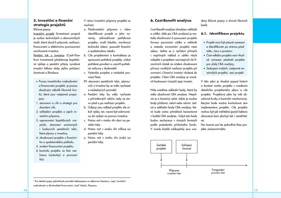 Předinvestiční příprava s cílem identifikovat projekt a jeho va- Cost-Benefit analýza (Analýza nákladů a užitků, dále jen CBA analýza) je me- 6.1.