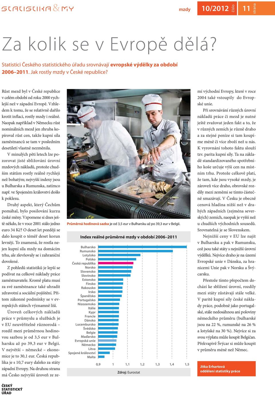 Index reálné průměrné mzdy v období 2006 2011 Zdroj: Eurostat Růst mezd byl v České republice v celém období od roku 2000 rychlejší než v západní Evropě.