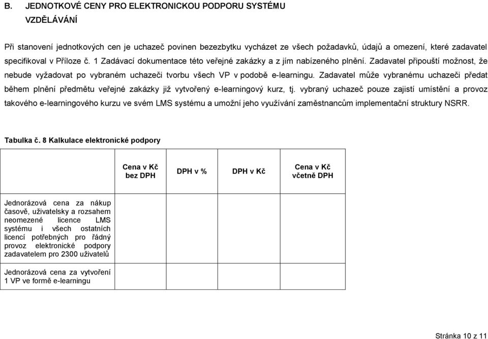 Zadavatel může vybranému uchazeči předat během plnění předmětu veřejné zakázky již vytvořený e-learningový kurz, tj.