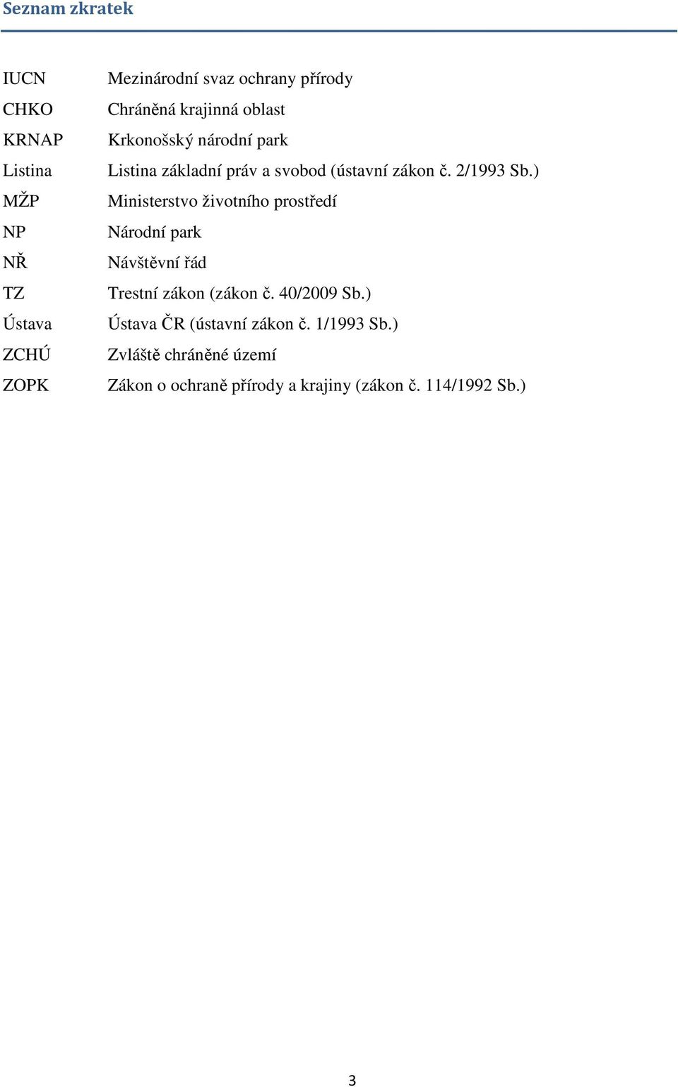 ) Ministerstvo životního prostředí Národní park Návštěvní řád Trestní zákon (zákon č. 40/2009 Sb.