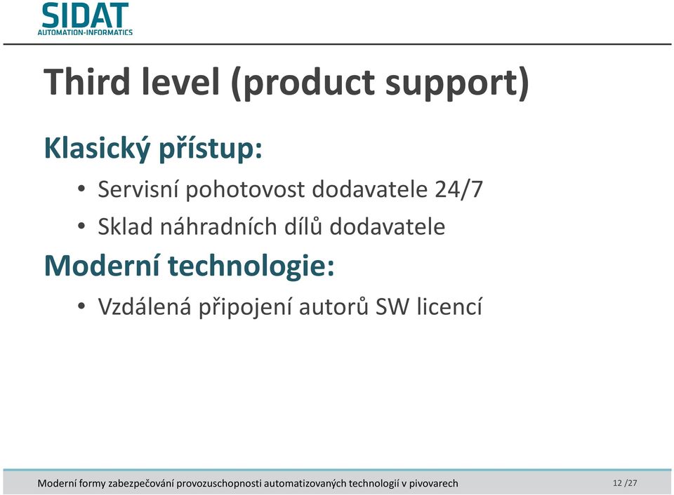 Sklad náhradních dílů dodavatele Moderní