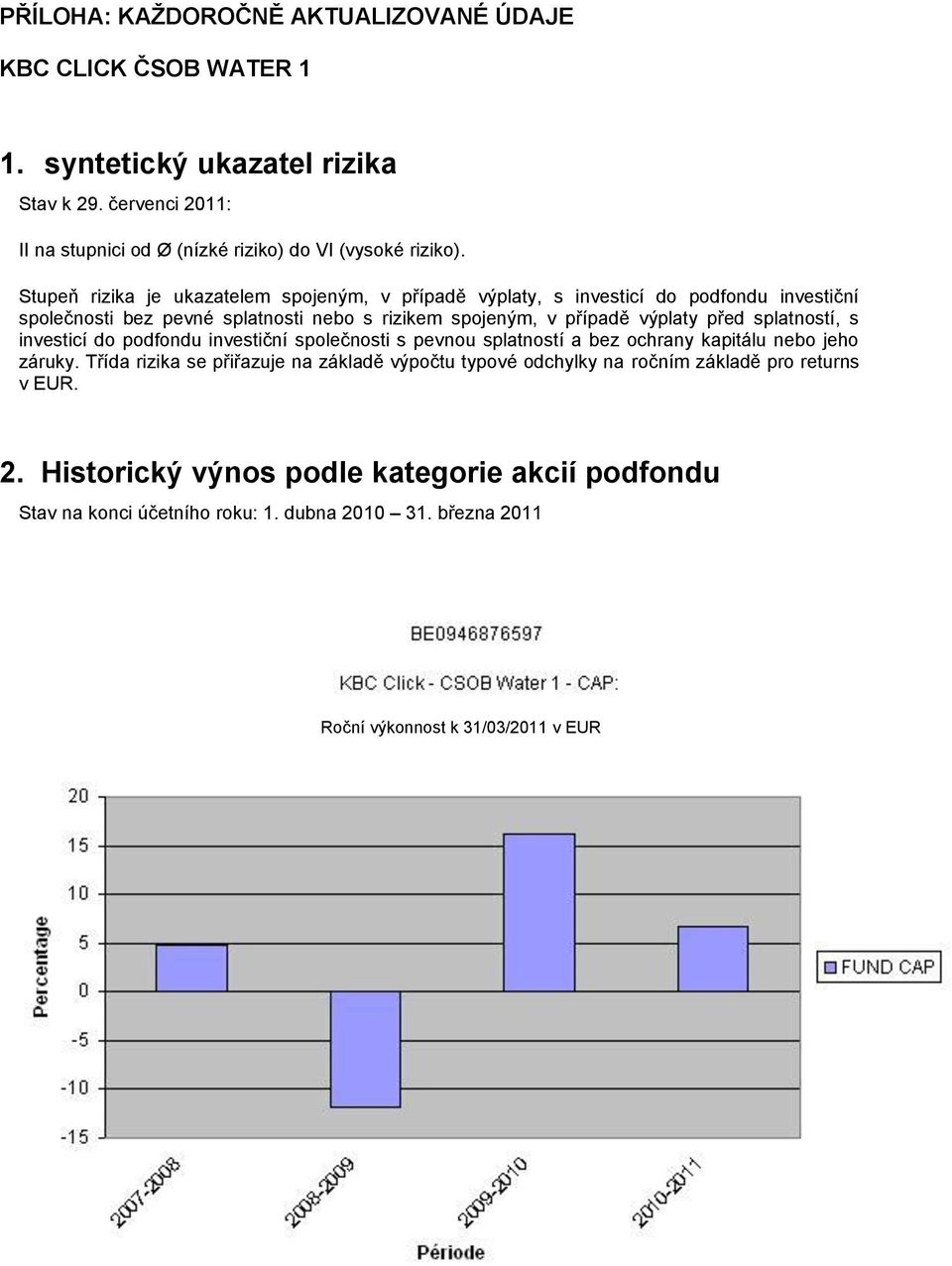 splatností, s investicí do podfondu investiční společnosti s pevnou splatností a bez ochrany kapitálu nebo jeho záruky.