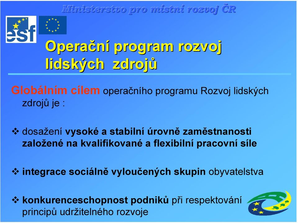 kvalifikované a flexibilní pracovní síle integrace sociálně vyloučených skupin