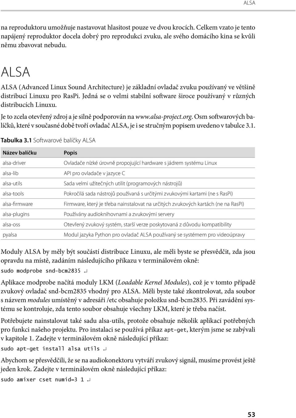 ALSA ALSA (Advanced Linux Sound Architecture) je základní ovladač zvuku používaný ve většině distribucí Linuxu pro RasPi.