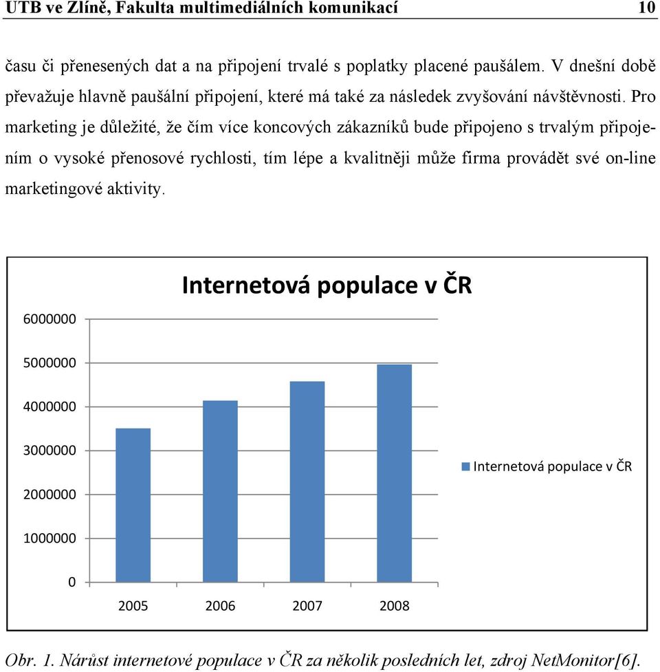 Pro marketing je důležité, že čím více koncových zákazníků bude připojeno s trvalým připojením o vysoké přenosové rychlosti, tím lépe a kvalitněji může firma