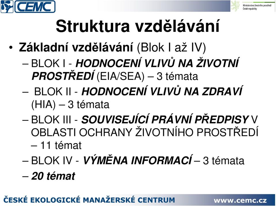 ZDRAVÍ (HIA) 3 témata BLOK III - SOUVISEJÍCÍ PRÁVNÍ PEDPISY V OBLASTI