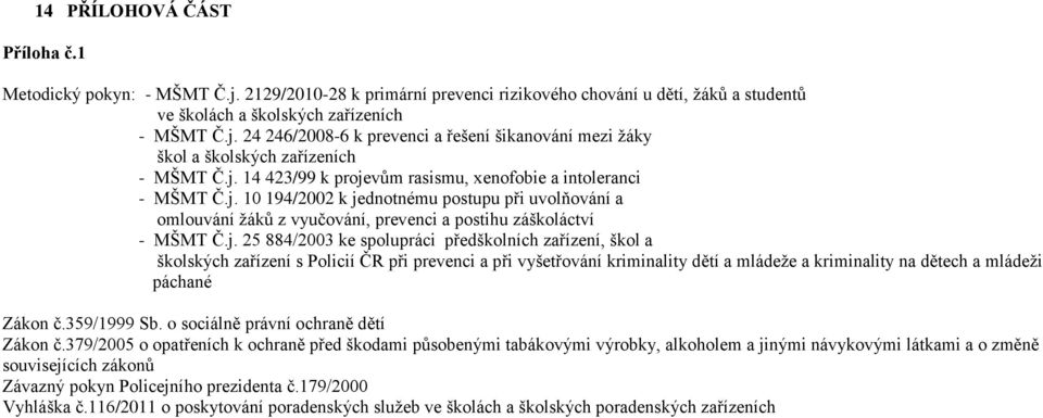 359/1999 Sb. o sociálně právní ochraně dětí Zákon č.
