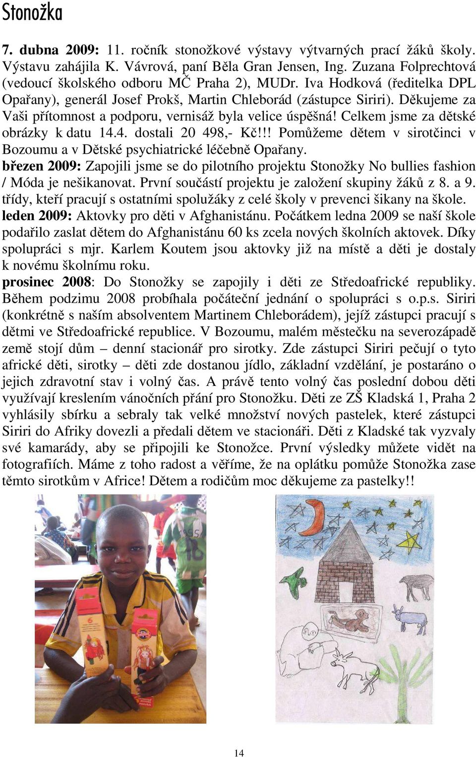 Děkujeme za Vaši přítomnost a podporu, vernisáž byla velice úspěšná! Celkem jsme za dětské obrázky k datu 14.4. dostali 20 498,- Kč!