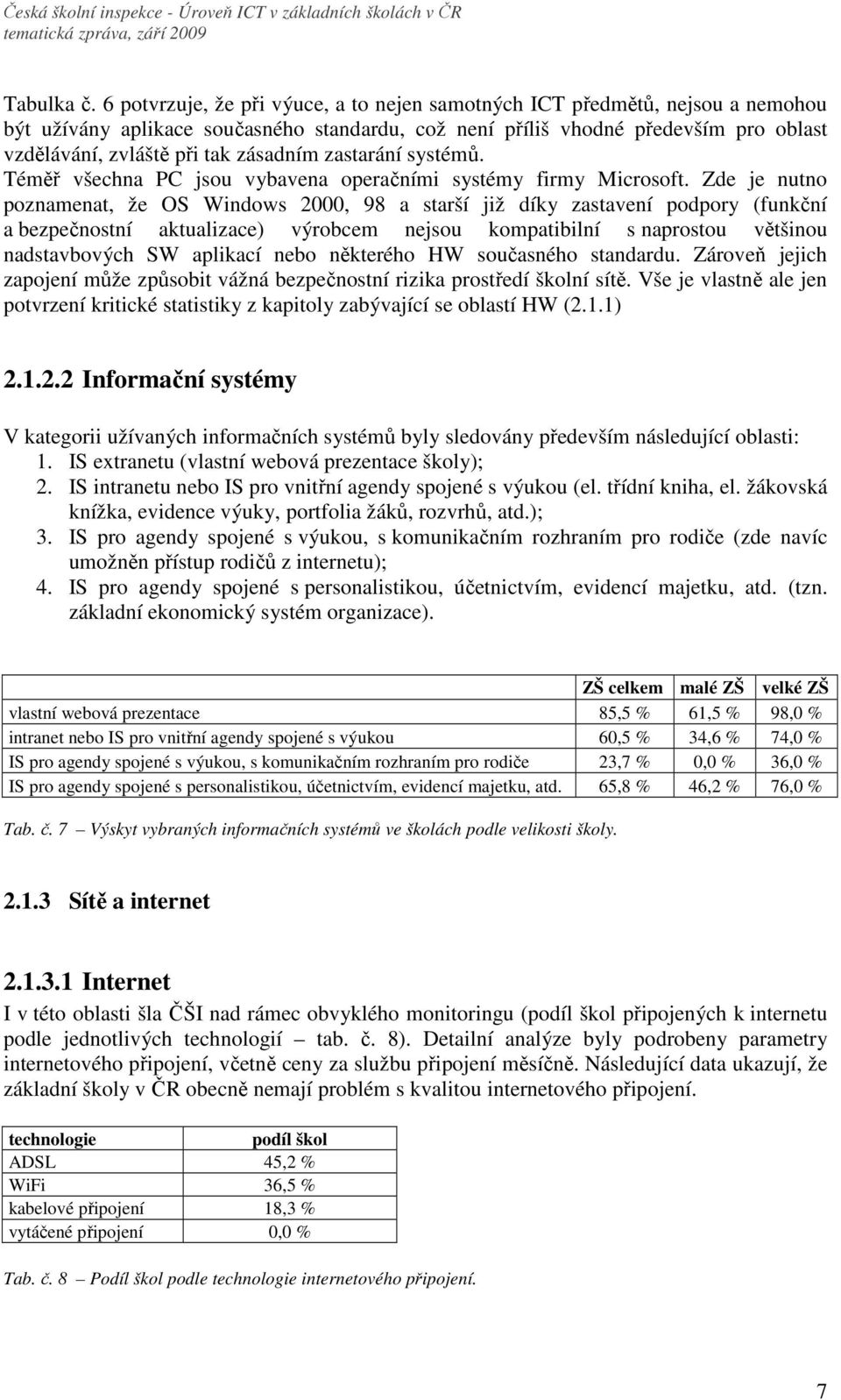 zásadním zastarání systémů. Téměř všechna PC jsou vybavena operačními systémy firmy Microsoft.