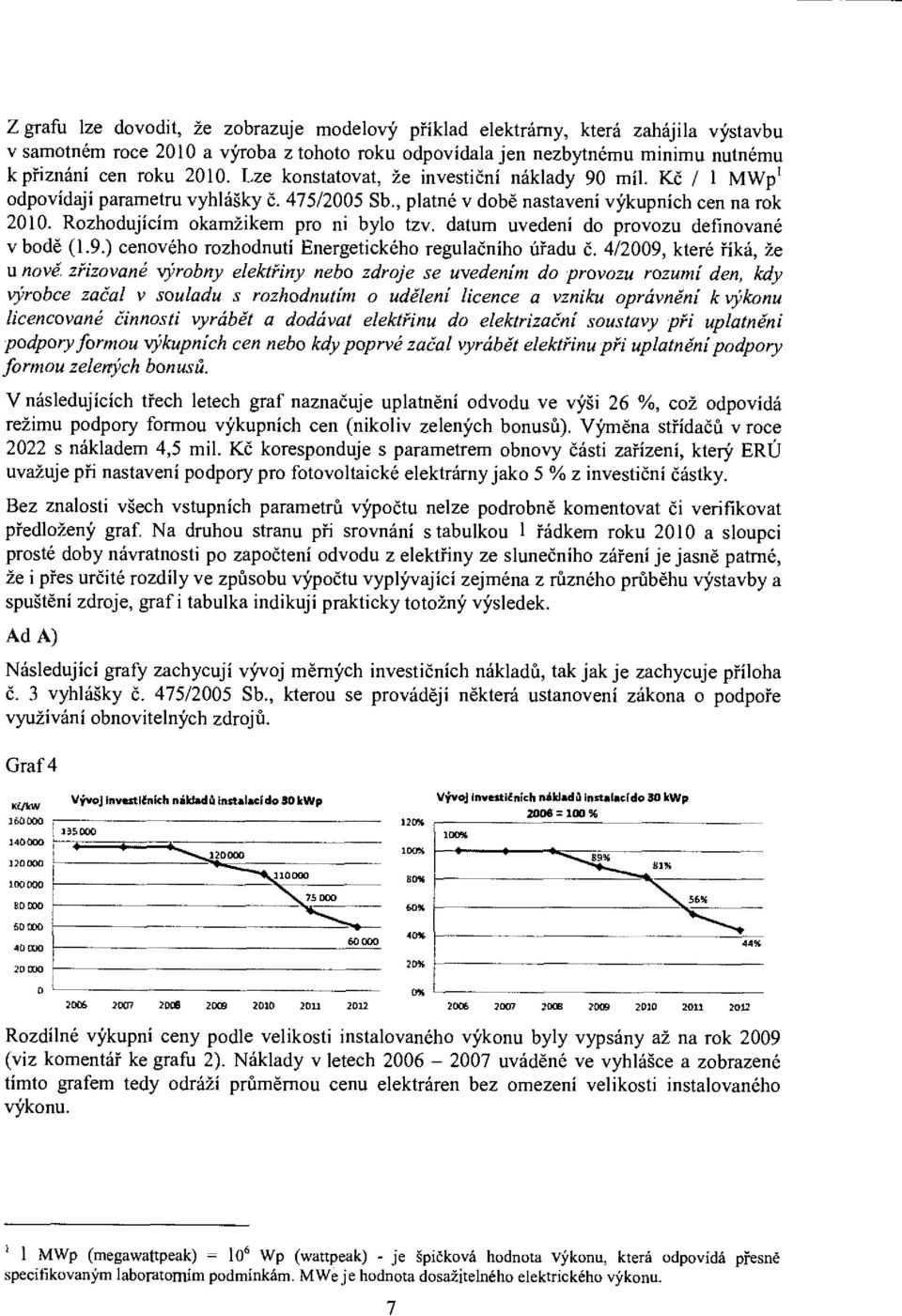 datum uvedení do provozu definované v bodě (1.9.) cenového rozhodnutí Energetického regulačního úřadu č.