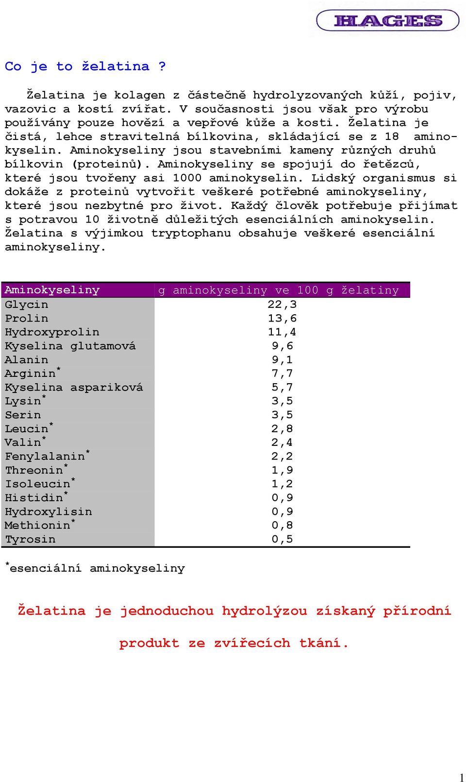 Aminokyseliny se spojují do řetězců, které jsou tvořeny asi 1000 aminokyselin. Lidský organismus si dokáže z proteinů vytvořit veškeré potřebné aminokyseliny, které jsou nezbytné pro život.