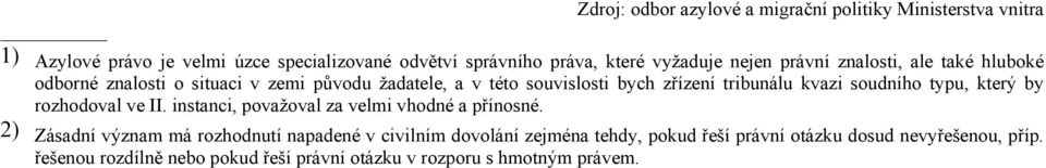 kvazi soudního typu, který by rozhodoval ve II. instanci, považoval za velmi vhodné a přínosné.