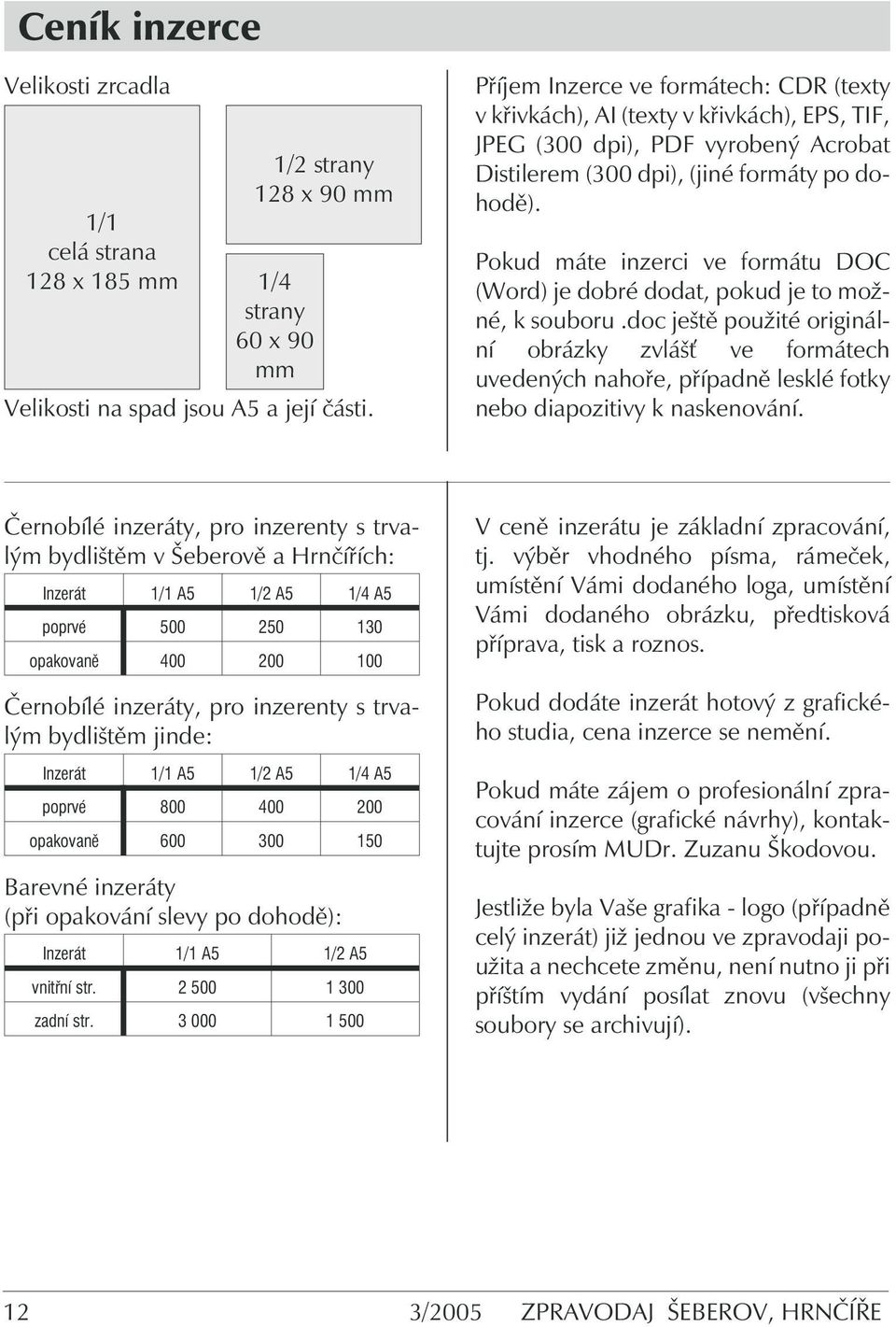 Pokud máte inzerci ve formátu DOC (Word) je dobré dodat, pokud je to možné, k souboru.