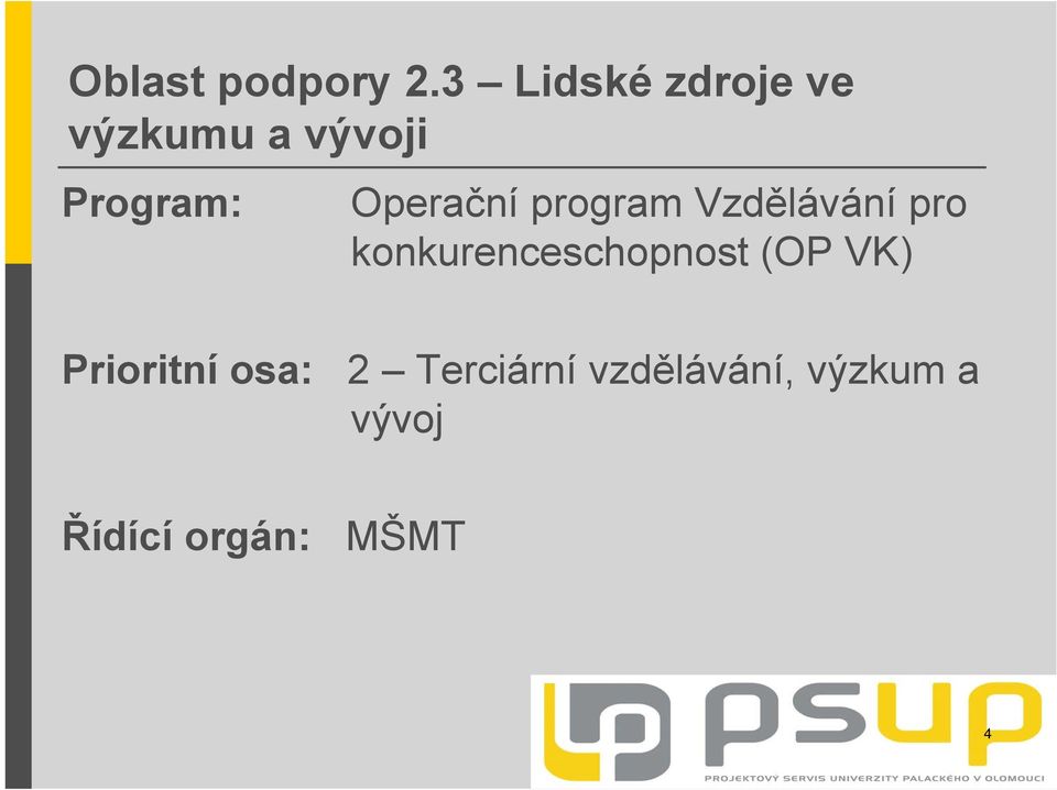 Operační program Vzdělávání pro