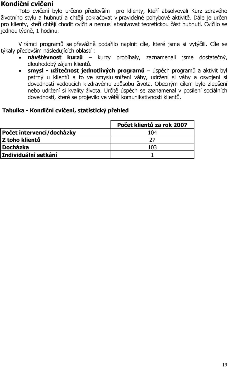 V rámci programů se převážně podařilo naplnit cíle, které jsme si vytýčili.