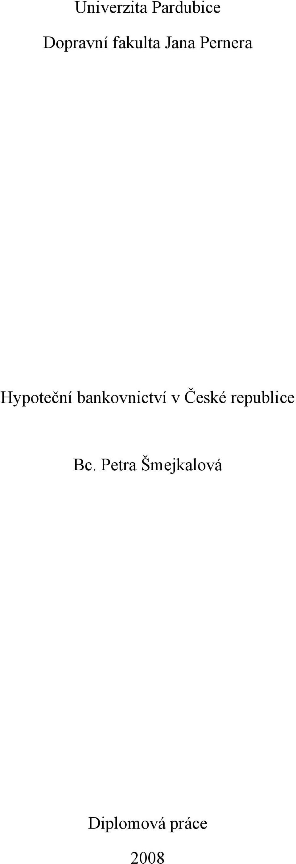 bankovnictví v České republice Bc.